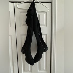 Zara basic over the knee boots - black flat heel